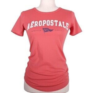 Aeropostale Women's Soft Fitted Branded Applique Graphic T-Shirt Tee SZ X-Small